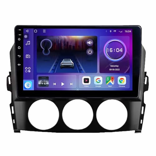 BOJONTN 9 Zoll Android 14 Touchscreen Bildschirm Autoradio 2 Din für Mazda MX-5 2009-2015 mit Kabellosem Carplay Bluetooth GPS Navi Lenkradsteuerung Rückfahrkamera(F4 (8+128G))