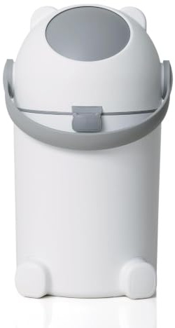 FLOWCASA Windeleimer 15L ohne Kassette, geruchsreduzierend, Weiß, für Babys | Windelmülleimer mit Deckel und Einhandbedienung; nutzt Standardbeutel und hilft, Gerüche im Babyzimmer und Bad zu reduzieren.