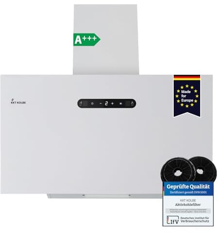 KKT KOLBE Campana extractora 60 cm A+++ | aire circulado extracción de aire | sin soporte principal | blanco | metal | iluminación led | control por gestos | SensorTouch | filtro de carbón activo |