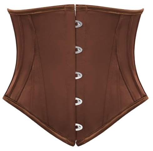 SCARLET DARKNESS Damen Mittelalter Unterbrust Korsett Taillenmieder Corsage | Spitzer Vorderrand | Hintere Schnürung | Knochen | Gothic | Steampunk Renaissance | Vintage | Halloween | Karneval | Cosplay