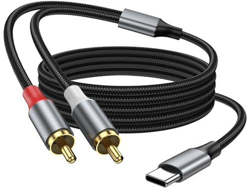 KAYQINHO USB C to RCA Audio Cable 3.3FT/1M, USB C to 2 Male Y RCA Audio Splitter Cord Adapter for iPad, Phone, Laptop, Tablet, Galaxy, Pixel, Home Theater, DVD, Amplifier, Speaker, Car Stereo
