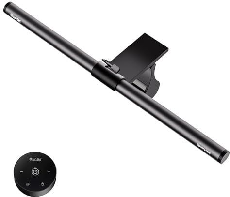 Quntis Monitor Lampe 40cm Monitor Light Bar Fernbedienung Blendfrei Grau | 900Lux USB Bildschirmlampe für Curved/Flach Anti-Blaulicht Monitor Licht Dimmbar Farbtemperatur einstellbar PC Lampe Grau