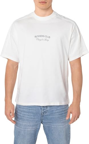 Sublevel Herren Oversized T Shirt Baumwolle Sports Club Style Kurzarmshirt mit Front und Backprint Locker geschnitten