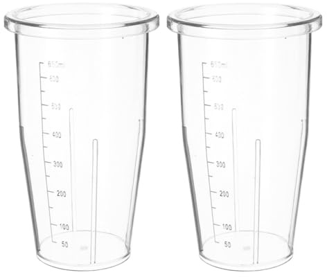 SHINEOFI Replacement Blender Cups Jar 2Pcs 650Ml Graduated Plastic Mixing Cups Compatible with Blender Models Self-Stirring Function for Smoothies and Juices Kitchen Use