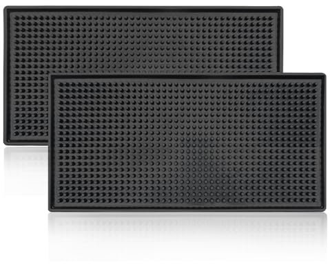 Tapis de Bar, 12 x 6 Noir Mat, Peut être Utilisé Dans les Restaurants et les Bars (Paquet de 2)