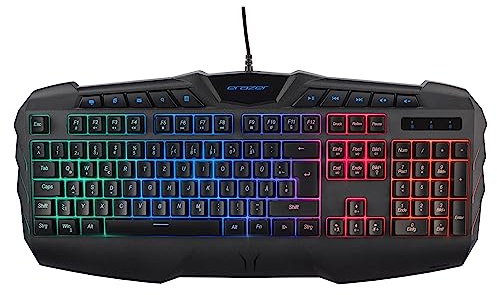 MEDION ERAZER Supporter P11 halbmechanische Gaming Tastatur (hochwertige halbmechanische Tasten, WASD, 25 Anti Ghosting Tasten, RGB-Hintergrundbeleuchtung, hochwertiges Tastaturgehäuse, QWERTZ)