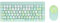 ciciglow Colorful Keyboard and Mouse Combo, 2.4G USB 86 Keys Retro Round Cute Keycap 1200DPI Wireless Keyboard and Mouse Set for Computer, Laptop, PC Desktops, Mac(Green)