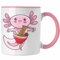 Trendation - Axolotl Tasse Grafik Lustig Geschenkidee Schwanzlurch Tiere Geschenk Ramen Lustig (Rosa)