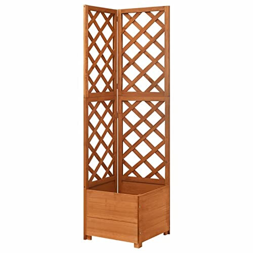 Suiwen Corner Trellis Planter, Garden Planter Indoor, Plant Pot, Garden Box, Kitchen Ornaments For Windowsill 40x40x150 cm Solid Fir Wood