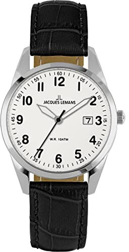 JACQUES LEMANS Herren-Uhren Analog Quarz One Size Weiß 32023319