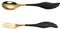 2 Pcs Teaspoons Angel Wing Shaped Cake Fork Spoon Sets Stainless Steel Dessert Spoon Fork Kit for Home Kitchen and Restaurant