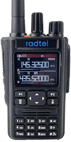 Radtel RT-490 GPS Bluetooth App Programación Radioaficionado 144-146/430-440Mhz Walkie Talkie de Mano de Largo Alcance con Recepción de Banda Aérea VOX/FM Radio/Batería Tipo-C