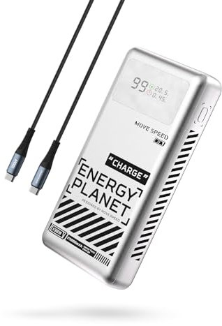 MOVE SPEED Laptop Power Bank 130W, 25000mAh Fast Charging USB C 3-Port PD3.0 Portable Charger, Smart LED Digital Display, Battery Pack Compatible with Laptop, MacBook, Samsung, iPhone, AirPods, etc
