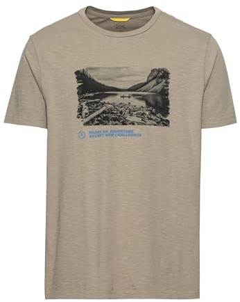 camel active Herren T-Shirt mit Print aus nachhaltigem Organic Cotton Khaki, menswear-6XL