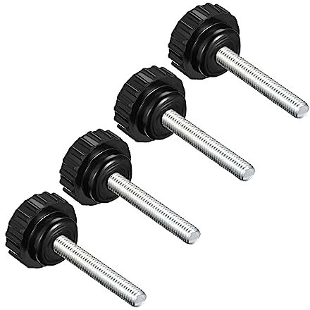 CoCud Moleté Serrage Boutons, M5 x 30mm Mâle Filetage 21mm Tête, Thermoset Plastique Pouce Vis Poignée Boulons Boutons Noir - (Applications: pour Tour Machines), 4-Pièces