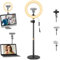 Support lumineux pour webcam, anneau lumineux de 26 cm avec support de bureau et support magnétique compatible avec Logitech C920 StreamCam C922 C930 C925 C615 BrioWebcams