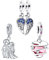 Amuefer Heart & Married Couple & Angel Wings Charms für Armbänder 925 Sterling Silber Anhänger für Halsketten Geburtstag Weihnachten Schmuck Geschenke für Frauen-3 Stück