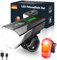 LED Fahrradlicht Set 100 LUX, StVZO Zugelassen Fahrradbeleuchtung, USB Aufladbar Fahrradlampe, IPX4 Wasserdicht Fahrrad Licht mit Frontlichter und Rücklicht, Fahrradlichter mit Batterieanzeige