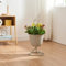 [en.casa] Blumenständer Alphen Blumentopfständer mit 1 Pflanztopf Blumentopfregal Pflanzenständer Blumentopfhalter Metall 48xØ23cm Hellgrau