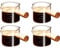 PARACITY Espresso Cups with Wood Handle, Double Spout Glass Measuring Cup with Dual Scale, Espresso Shot Glass with V-Shaped Mouth, Clear Glass Espresso Accessory, Milk Frothing Pitcher 100ml (4)