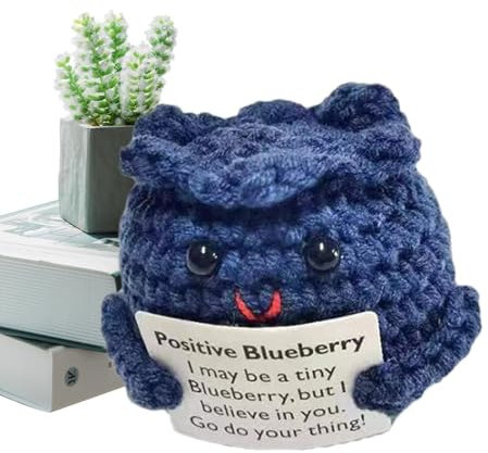 Positiv häkeln - gehäkelte Ornamente, niedliches Häkelgemüse | Emotionaler Komfort Unterstützung Kleine Zwiebel Blaubeere Hase, Multifunktionale Cartoon-Häkelpuppe für Cheer Up Dekoration