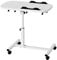 mosegor Mobiler Beistelltisch Höhenverstellbarer Pflegetisch für Bett mit 4 Rollen, 60×40cm Laptoptisch, Drehbare Überbetttisch für Wohnzimmer, Schlafzimmer, Büro,Bett,Sofa, Max 20KG, Weiß