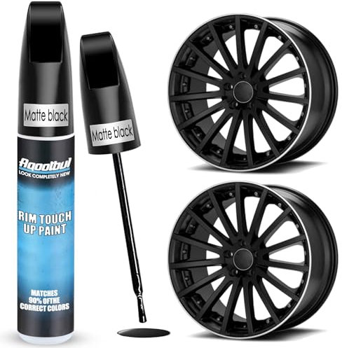 Matte Black Edge Touch Up Paint, Car Wheel Repair Kit, Gloss or Matte Black Edge Touch Up Paint, Quick and Easy Wheel Scratch Repair Kit,