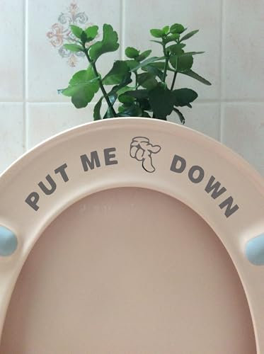 Fun 'Put Me Down' Toilet Seat Funny Sticker Bathroom Accessories (Silver)