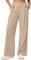 Timuspo Palazzo Hose Damen Elegant Hohe Taille Stoffhose Sommer Business Casual Plissee Hosen Khaki S