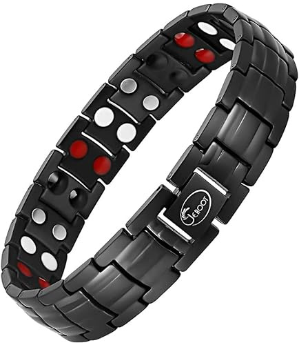 JEROOT Magnetarmband Herren Titan Ultrastarke Magnete Verstellbar Armbänder