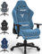Racingreat Gaming Chair with Footrest, 3D Armrests,Headrest and Lumbar Support, Height Adjustable with 360°-Swivel Seat for Home&Office (Light Blue)