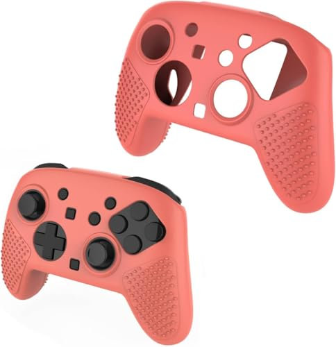 Funda de Silicona para Switch 2 Pro, Funda Protectora Antideslizante y Suave para Mando de Juegos Portátil (Rojo)