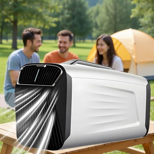 dosiwlatever Nuovo condizionatore da Campeggio 420W,1800W 6000 BTU Nuovo condizionatore d'Aria Portatile,Raffreddamento,Ventola, deumidificazione,modalità Sonno 4 in 1, Fino a 10㎡/107 Piedi Quadrati