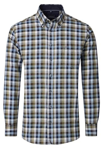 CASAMODA Flanellhemd Langarm kariert Comfort Fit