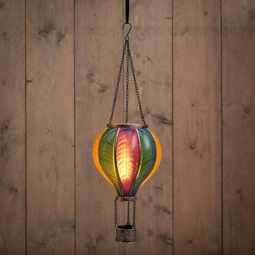 Solar Heißluftballon | 20 LEDs | Flammeneffekt | 14x45 cm | Multicolor | Anna's Collection
