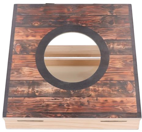 Acouto Ensemble de Jeu de Cornhole, Jeu de Lancer de Sac de Haricots Interactif Portable pour Fête, Camping, Cour Extérieure, Cercle Rouge, de Cornhole Stable, Ensemble de de StableCornhole Outdoor