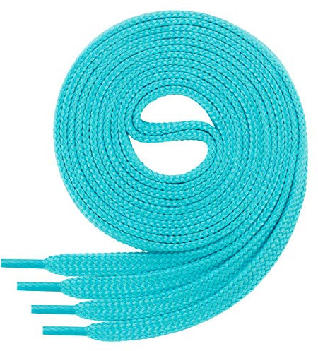 Di Ficchiano 1 Paar SCHNÜRSENKEL türkis flach 7mm breit für Sneaker Sportschuhe Lederschuhe - flache Schuhbänder sehr reißfest - Shoe Laces Farbe: türkis 110cm