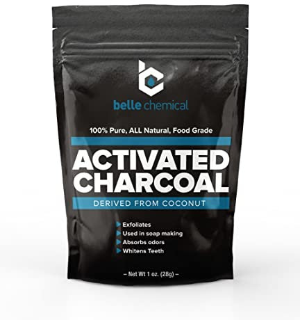 Organic Coconut Activated Charcoal Powder - Food grade, Kosher - Teeth Whitening, Facial Scrub, Soap Making (1 ounce)