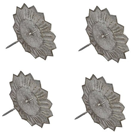 LB H&F Set 4 x Adventskranz Stecker Kerzenhalter (Kerzenstecker - Silber Metall)