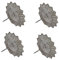 LB H&F Set 4 x Adventskranz Stecker Kerzenhalter (Kerzenstecker - Silber Metall)