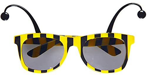 Bienen Brille für Erwachsene - Gelb/Schwarz - Zubehör Honigbienen Wespen Hummel Kostüm Fasching Mottoparty Junggesellenabschied