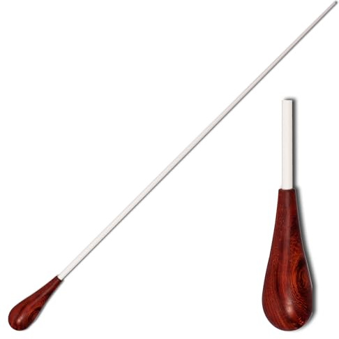 Montford Conductor's Baton – 16 with Pau Rosewood Pear-Shaped Handle and White Lacquered Stick, Perfectly Balanced for Orchestral & Band Conducting - MFBP16P