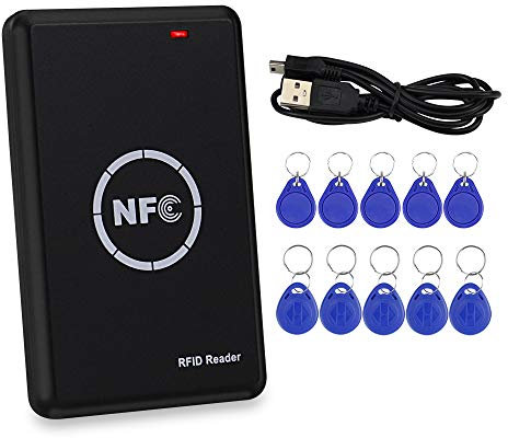 Hdliang Copiadora RFID Duplicadora Lector de Tarjetas Inteligentes NFC 125KHz Escritor 13.56MHz Programador cifrado USB + UID regrabable T5577 Tarjetas EM4305 Etiquetas