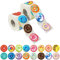 600 Stück Donut-Aufkleber als Partydekoration für Lehrer, als Belohnung und Ermutigung, als Motivationsaufkleber. Als Riesenpackung in 16 Designs mit Perforationslinie (jeweils 3,8 cm Durchmesser).