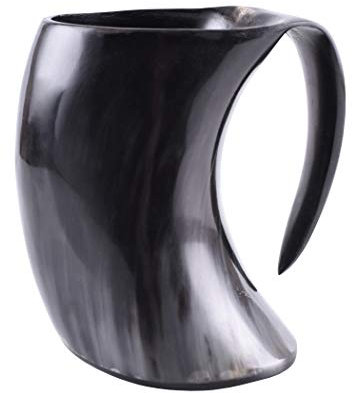 Battle-Merchant Grosser Wikinger Trinkhorn-Becher Trinkbecher/Bierkrug aus Horn - Mittelalter LARP