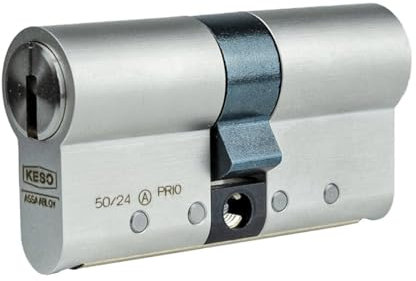 KESO 8000 Omega² 81.A16 Doppelzylinder 50/40 mm | Schließzylinder Profilzylinder | VdS A | Bohrschutz Ziehschutz Kopierschutz Not- und Gefahrenfunktion/Priofunktion | Sicherungskarte + 5 Schlüssel