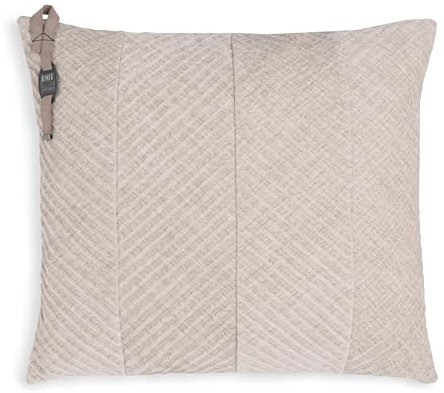 KNIT FACTORY - Beau Kissen - Velourkissen - Modischen Streifenmusters - Sofakissen - 50x50 - Beige