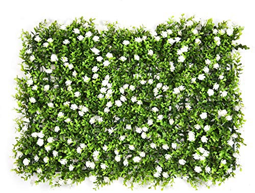 Kbsin212 Césped artificial de pared, planta artificial, para pared, césped, césped artificial, decoración de pared, para interior y exterior, balcón, con flores
