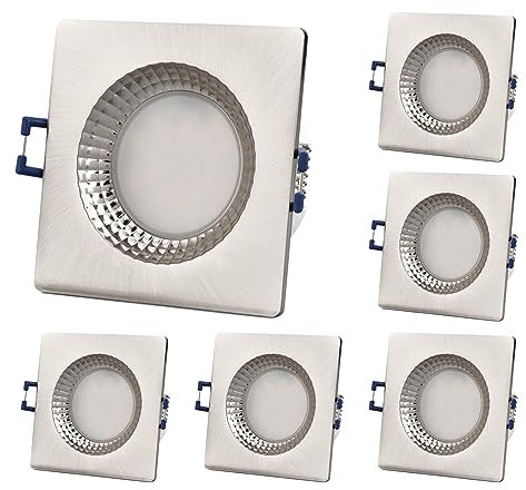 KYOTECH LED Einbaustrahler Neutralweiss Ultra Flach IP65 Bad einbaustrahler 6W 230V 500LM Neutralweiß 4500K,Feuchtraum Dusche Einbauspot aussen Eckig Wasserdicht LED Einbauleuchte Bad Deckenspot