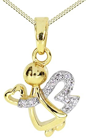 OSTSEE-SCHMUCK Kette mit Anhänger - Engel - Gold 333/000 - Zirkonia